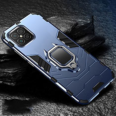 Custodia Silicone e Plastica Opaca Cover con Magnetico Anello Supporto per Huawei Nova 8 SE 5G Blu