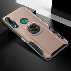 Custodia Silicone e Plastica Opaca Cover con Magnetico Anello Supporto per Huawei P Smart Z Oro Rosa