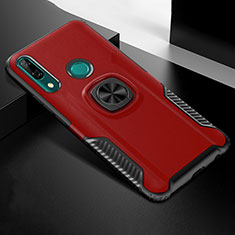Custodia Silicone e Plastica Opaca Cover con Magnetico Anello Supporto per Huawei P Smart Z Rosso