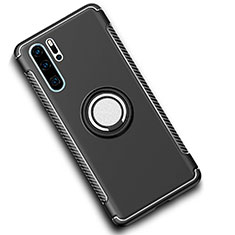 Custodia Silicone e Plastica Opaca Cover con Magnetico Anello Supporto per Huawei P30 Pro New Edition Nero