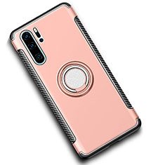Custodia Silicone e Plastica Opaca Cover con Magnetico Anello Supporto per Huawei P30 Pro New Edition Oro Rosa