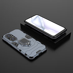 Custodia Silicone e Plastica Opaca Cover con Magnetico Anello Supporto per Huawei P50 Pro Blu