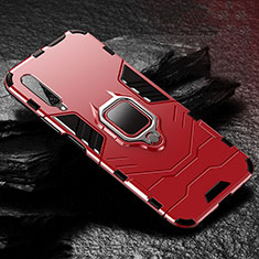 Custodia Silicone e Plastica Opaca Cover con Magnetico Anello Supporto per Huawei Y9s Rosso