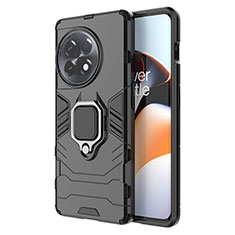 Custodia Silicone e Plastica Opaca Cover con Magnetico Anello Supporto per OnePlus 11R 5G Nero