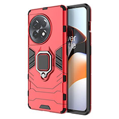 Custodia Silicone e Plastica Opaca Cover con Magnetico Anello Supporto per OnePlus 11R 5G Rosso