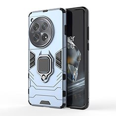 Custodia Silicone e Plastica Opaca Cover con Magnetico Anello Supporto per OnePlus Ace 3 5G Blu