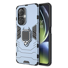 Custodia Silicone e Plastica Opaca Cover con Magnetico Anello Supporto per OnePlus Nord CE 3 5G Blu