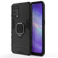 Custodia Silicone e Plastica Opaca Cover con Magnetico Anello Supporto per Oppo Find X3 Lite 5G Nero