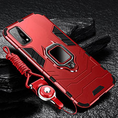 Custodia Silicone e Plastica Opaca Cover con Magnetico Anello Supporto per Oppo K7x 5G Rosso