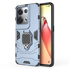 Custodia Silicone e Plastica Opaca Cover con Magnetico Anello Supporto per Oppo Reno8 Pro 5G Blu