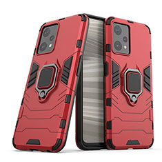 Custodia Silicone e Plastica Opaca Cover con Magnetico Anello Supporto per Realme 9 5G Rosso