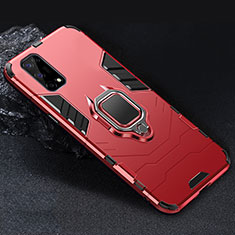 Custodia Silicone e Plastica Opaca Cover con Magnetico Anello Supporto per Realme Narzo 30 Pro 5G Rosso