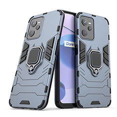 Custodia Silicone e Plastica Opaca Cover con Magnetico Anello Supporto per Realme Narzo 50A Prime Blu