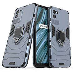 Custodia Silicone e Plastica Opaca Cover con Magnetico Anello Supporto per Realme V11s 5G Blu