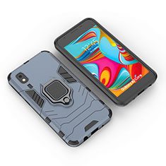 Custodia Silicone e Plastica Opaca Cover con Magnetico Anello Supporto per Samsung Galaxy A2 Core A260F A260G Blu