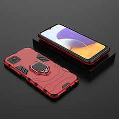 Custodia Silicone e Plastica Opaca Cover con Magnetico Anello Supporto per Samsung Galaxy A22 5G Rosso