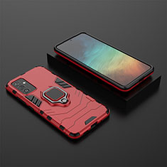 Custodia Silicone e Plastica Opaca Cover con Magnetico Anello Supporto per Samsung Galaxy A25 5G Rosso