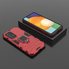 Custodia Silicone e Plastica Opaca Cover con Magnetico Anello Supporto per Samsung Galaxy A53 5G Rosso