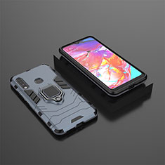 Custodia Silicone e Plastica Opaca Cover con Magnetico Anello Supporto per Samsung Galaxy A70E Blu