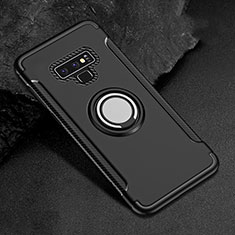 Custodia Silicone e Plastica Opaca Cover con Magnetico Anello Supporto per Samsung Galaxy Note 9 Nero