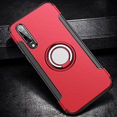 Custodia Silicone e Plastica Opaca Cover con Magnetico Anello Supporto per Xiaomi Mi 9 Lite Rosso