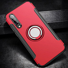 Custodia Silicone e Plastica Opaca Cover con Magnetico Anello Supporto per Xiaomi Mi 9 Pro 5G Rosso