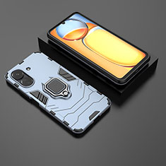 Custodia Silicone e Plastica Opaca Cover con Magnetico Anello Supporto per Xiaomi Redmi 13C Blu