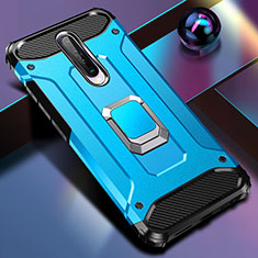 Custodia Silicone e Plastica Opaca Cover con Magnetico Anello Supporto per Xiaomi Redmi K30 4G Cielo Blu