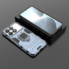 Custodia Silicone e Plastica Opaca Cover con Magnetico Anello Supporto per Xiaomi Redmi K70 5G Blu
