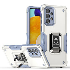 Custodia Silicone e Plastica Opaca Cover con Magnetico Anello Supporto QW1 per Samsung Galaxy A33 5G Bianco