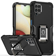Custodia Silicone e Plastica Opaca Cover con Magnetico Anello Supporto QW1 per Samsung Galaxy M53 5G Nero