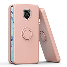Custodia Silicone e Plastica Opaca Cover con Magnetico Anello Supporto QW1 per Xiaomi Poco M2 Pro Oro Rosa