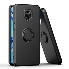 Custodia Silicone e Plastica Opaca Cover con Magnetico Anello Supporto QW1 per Xiaomi Redmi Note 9 Pro Nero