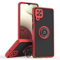 Custodia Silicone e Plastica Opaca Cover con Magnetico Anello Supporto QW2 per Samsung Galaxy A12 Nacho Rosso