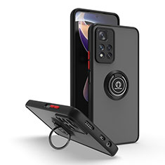 Custodia Silicone e Plastica Opaca Cover con Magnetico Anello Supporto QW2 per Xiaomi Mi 11i 5G (2022) Rosso e Nero