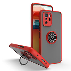 Custodia Silicone e Plastica Opaca Cover con Magnetico Anello Supporto QW2 per Xiaomi Poco X3 GT 5G Rosso
