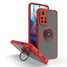 Custodia Silicone e Plastica Opaca Cover con Magnetico Anello Supporto QW2 per Xiaomi Redmi Note 11S 5G Rosso