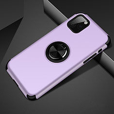 Custodia Silicone e Plastica Opaca Cover con Magnetico Anello Supporto R01 per Apple iPhone 11 Pro Viola