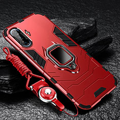 Custodia Silicone e Plastica Opaca Cover con Magnetico Anello Supporto R01 per Xiaomi Poco F3 GT 5G Rosso