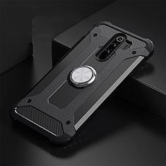 Custodia Silicone e Plastica Opaca Cover con Magnetico Anello Supporto R01 per Xiaomi Redmi Note 8 Pro Nero