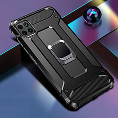 Custodia Silicone e Plastica Opaca Cover con Magnetico Anello Supporto R02 per Huawei Nova 7i Nero