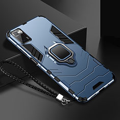 Custodia Silicone e Plastica Opaca Cover con Magnetico Anello Supporto R02 per Xiaomi Poco X3 GT 5G Blu