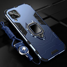 Custodia Silicone e Plastica Opaca Cover con Magnetico Anello Supporto R03 per Huawei Nova 7i Blu