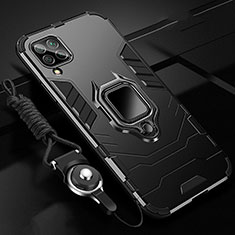 Custodia Silicone e Plastica Opaca Cover con Magnetico Anello Supporto R03 per Huawei Nova 7i Nero