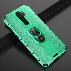 Custodia Silicone e Plastica Opaca Cover con Magnetico Anello Supporto R05 per Xiaomi Redmi Note 8 Pro Verde