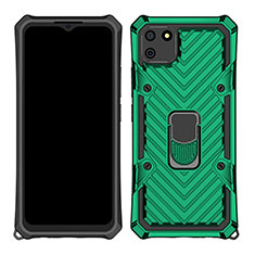 Custodia Silicone e Plastica Opaca Cover con Magnetico Anello Supporto S01 per Realme C11 Verde