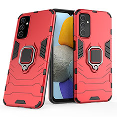 Custodia Silicone e Plastica Opaca Cover con Magnetico Anello Supporto S01 per Samsung Galaxy F23 5G Rosso