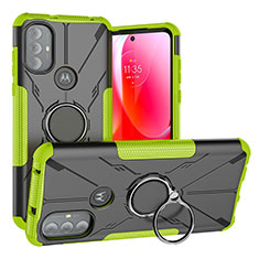 Custodia Silicone e Plastica Opaca Cover con Magnetico Anello Supporto S02 per Motorola Moto G Play (2023) Verde