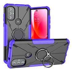 Custodia Silicone e Plastica Opaca Cover con Magnetico Anello Supporto S02 per Motorola Moto G Play (2023) Viola