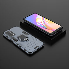 Custodia Silicone e Plastica Opaca Cover con Magnetico Anello Supporto S02 per OnePlus Nord N200 5G Blu